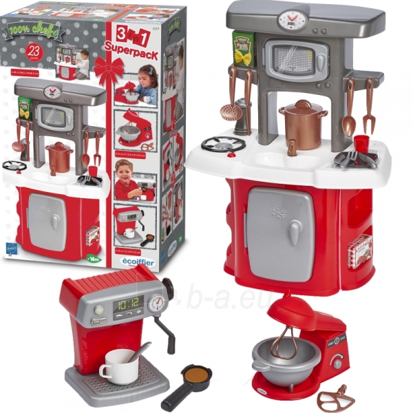 Vaikiška virtuvė - Ecoiffier, 80x60x53, raudona paveikslėlis 1 iš 6