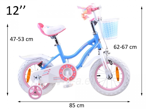Vaikiškas dviratis Royal Baby Star Girl mėlynas paveikslėlis 6 iš 12