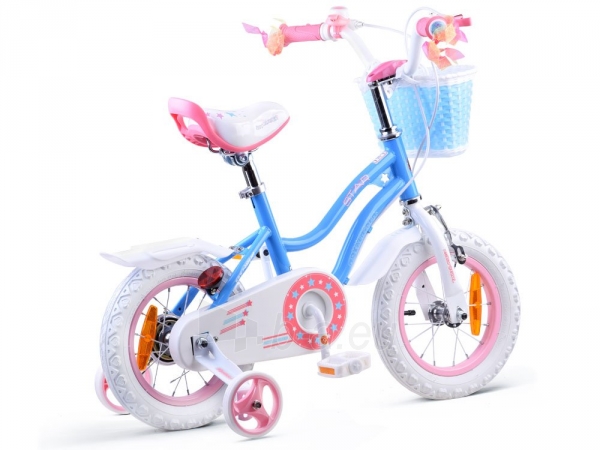 Vaikiškas dviratis Royal Baby Star Girl mėlynas paveikslėlis 4 iš 12