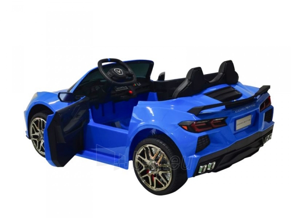 Vaikiškas dvivietis elektromobilis - Corvette Stingray, mėlynas paveikslėlis 5 iš 5