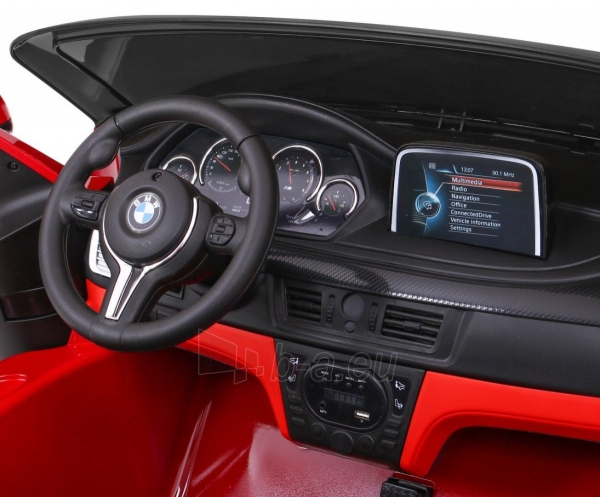 Vaikiškas dvivietis elektromobilis BMW X6M XXL Raudonas - Lakuotas paveikslėlis 9 iš 13