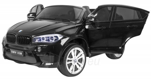 Vaikiškas dvivietis elektromobilis BMW X6M XXL, juodas lakuotas paveikslėlis 14 iš 16