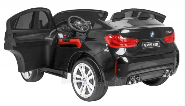 Vaikiškas dvivietis elektromobilis BMW X6M XXL, juodas lakuotas paveikslėlis 10 iš 16