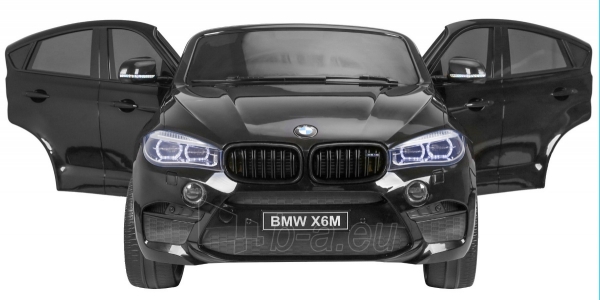 Vaikiškas dvivietis elektromobilis BMW X6M XXL, juodas lakuotas paveikslėlis 2 iš 16