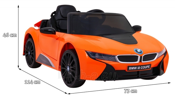 Vaikiškas elektomobilis BMW I8, oranžinis paveikslėlis 14 iš 15