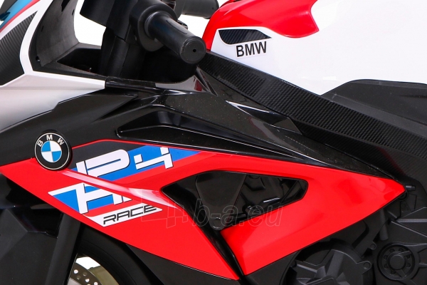 Vaikiškas elektrinis motociklas - BMW HP4, raudonas paveikslėlis 12 iš 15