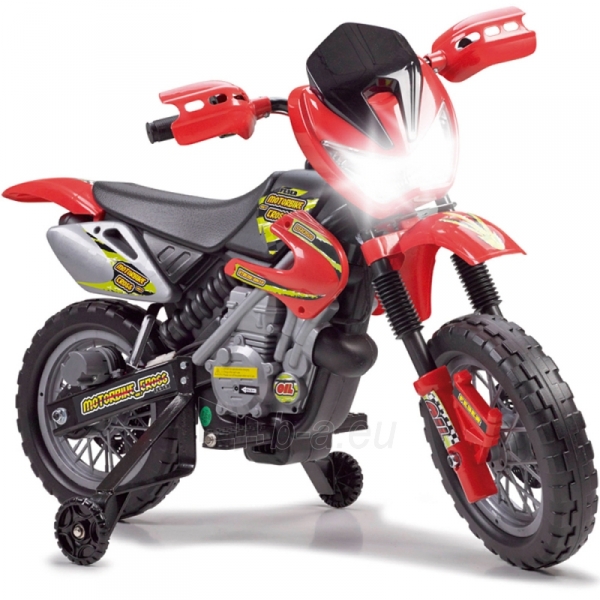Vaikiškas elektrinis motociklas Cross, raudonas paveikslėlis 1 iš 5