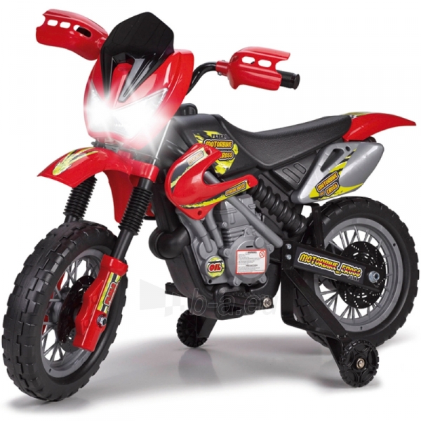 Vaikiškas elektrinis motociklas Cross, raudonas paveikslėlis 5 iš 5