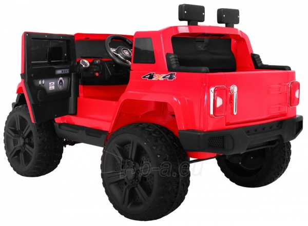 Vaikiškas elektromobilis Mighty Jeep 4x4, raudonas paveikslėlis 3 iš 11