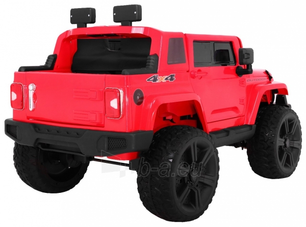 Vaikiškas elektromobilis Mighty Jeep 4x4, raudonas paveikslėlis 2 iš 11