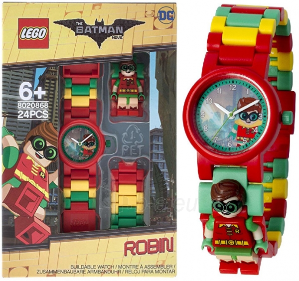 Vaikiškas laikrodis Lego Batman Movie Robin 8020868 paveikslėlis 1 iš 5