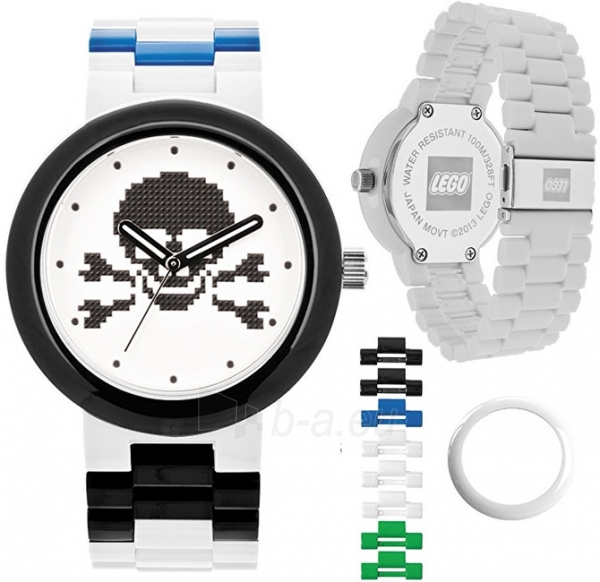 Vaikiškas laikrodis Lego Skull White 9007552 paveikslėlis 1 iš 4