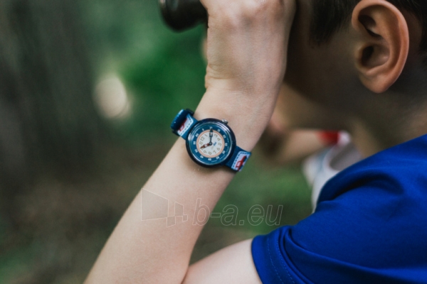 Vaikiškas laikrodis Swatch Flik Flak Camping Badge Blue ZFBNP094 paveikslėlis 4 iš 4