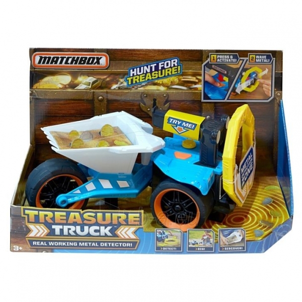 Vaikiškas metalo detektorius DJH50 Match Box Traffic Models Treasure Hunt Truck Mattel paveikslėlis 5 iš 6