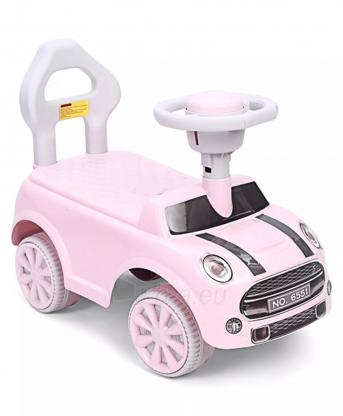 Vaikiškas paspiriamas automobilis Mini Cooper rožinis paveikslėlis 1 iš 8