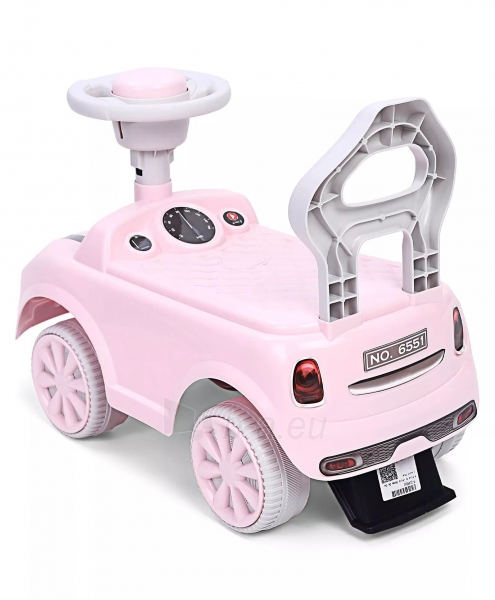 Vaikiškas paspiriamas automobilis Mini Cooper rožinis paveikslėlis 3 iš 8
