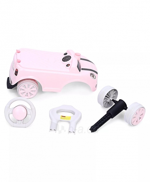 Vaikiškas paspiriamas automobilis Mini Cooper rožinis paveikslėlis 4 iš 8