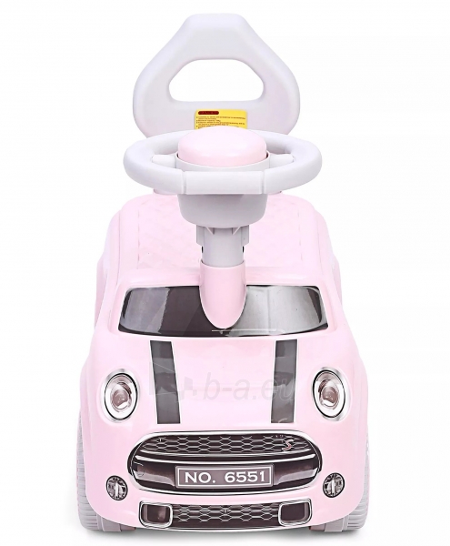 Vaikiškas paspiriamas automobilis Mini Cooper rožinis paveikslėlis 6 iš 8