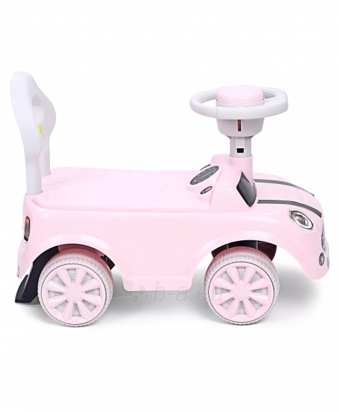 Vaikiškas paspiriamas automobilis Mini Cooper rožinis paveikslėlis 8 iš 8