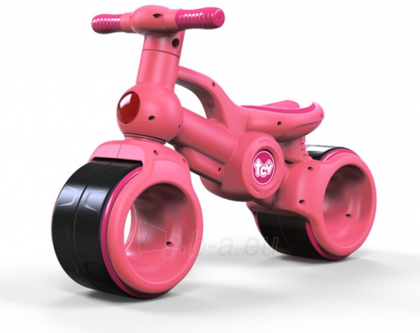 Vaikiškas paspiriamas dviratis, rožinis paveikslėlis 1 iš 8