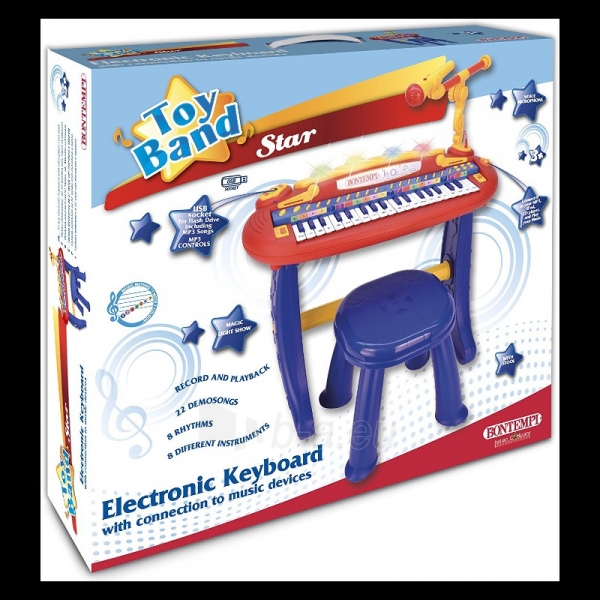 Vaikiškas pianinas Bontempi 37 keys el.keyboard with legs, microph.,stool paveikslėlis 1 iš 2
