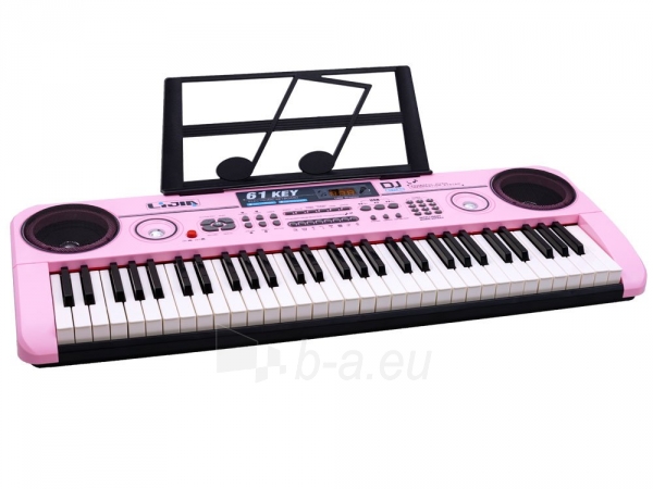 Vaikiškas pianinas su 61 klavišu ir mikrofonu, rožinis paveikslėlis 7 iš 10