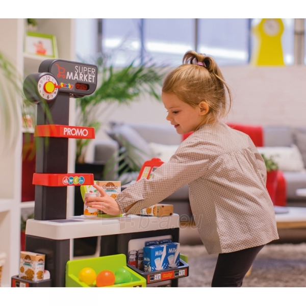 Vaikiškas raudonas supermarketas su vežimėliu ir priedais 42 vnt | Smoby paveikslėlis 2 iš 14