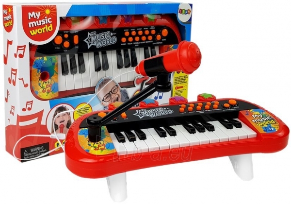 Vaikiškas sintezatorius, 24 klavišai, raudonas paveikslėlis 1 iš 5