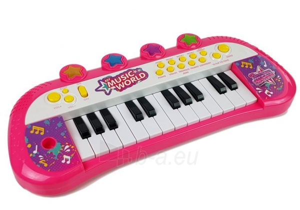 Vaikiškas sintezatorius, 24 klavišai, rožinis paveikslėlis 3 iš 4