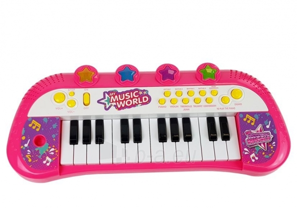 Vaikiškas sintezatorius, 24 klavišai, rožinis paveikslėlis 4 iš 4