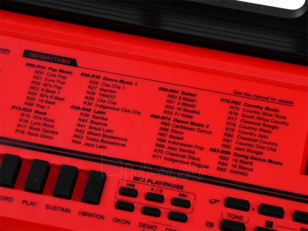 Vaikiškas sintezatorius su mikrofonu BF-950A, raudonas paveikslėlis 4 iš 13