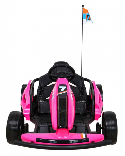 Vaikiškas vienvietis elektrinis kartingas - Speed 7 Drift King, rožinis paveikslėlis 8 iš 10