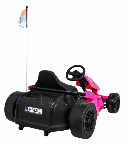 Vaikiškas vienvietis elektrinis kartingas - Speed 7 Drift King, rožinis paveikslėlis 5 iš 10