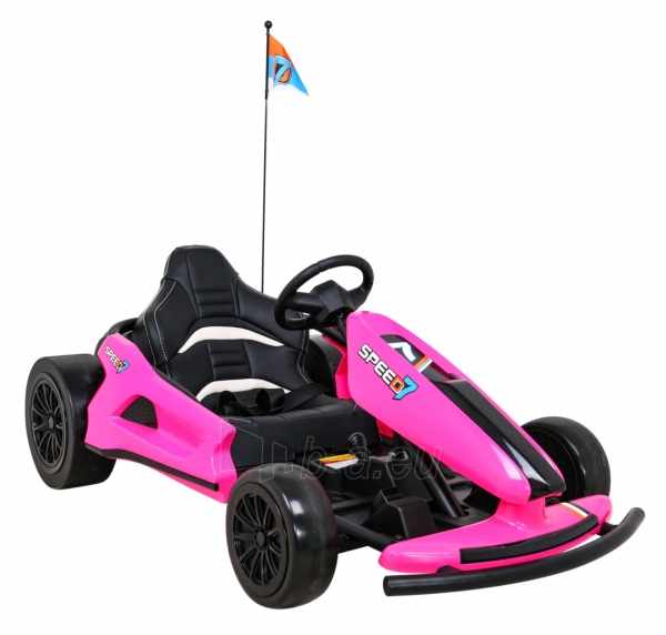 Vaikiškas vienvietis elektrinis kartingas - Speed 7 Drift King, rožinis paveikslėlis 4 iš 10