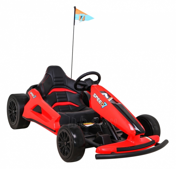 Vaikiškas vienvietis elektrinis kartingas Speed 7 Drift King, raudonas paveikslėlis 4 iš 12