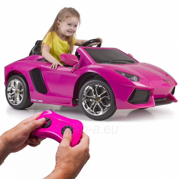Vaikiškas vienvietis elektromobilis - Lamborghini Aventador, rožinis paveikslėlis 2 iš 8