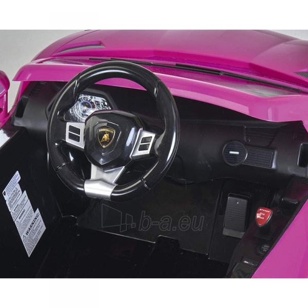 Vaikiškas vienvietis elektromobilis - Lamborghini Aventador, rožinis paveikslėlis 5 iš 8