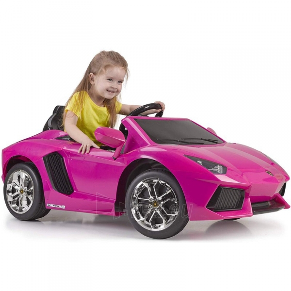 Vaikiškas vienvietis elektromobilis - Lamborghini Aventador, rožinis paveikslėlis 6 iš 8