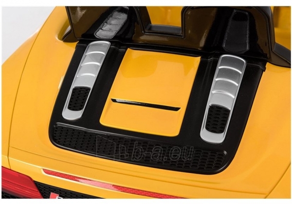 Vaikiškas vienvietis elektromobilis "Audi R8", geltonas paveikslėlis 9 iš 9