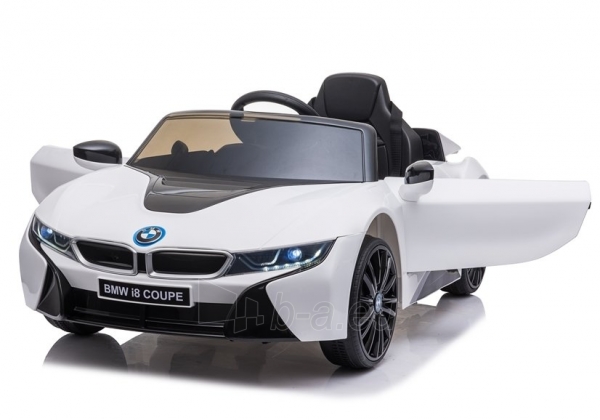 Vaikiškas vienvietis elektromobilis "BMW I8", baltas paveikslėlis 7 iš 10
