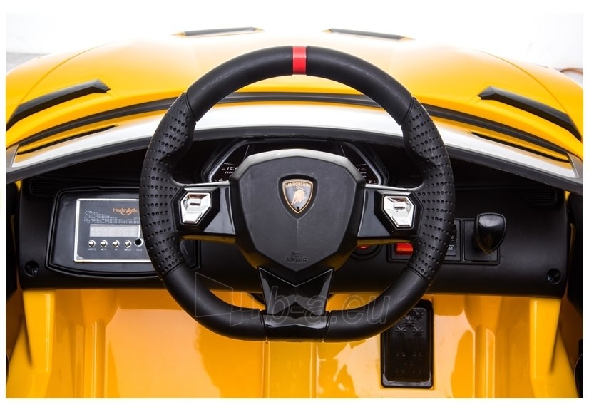 Vaikiškas vienvietis elektromobilis "Lamborghini Aventador", geltonas paveikslėlis 8 iš 11