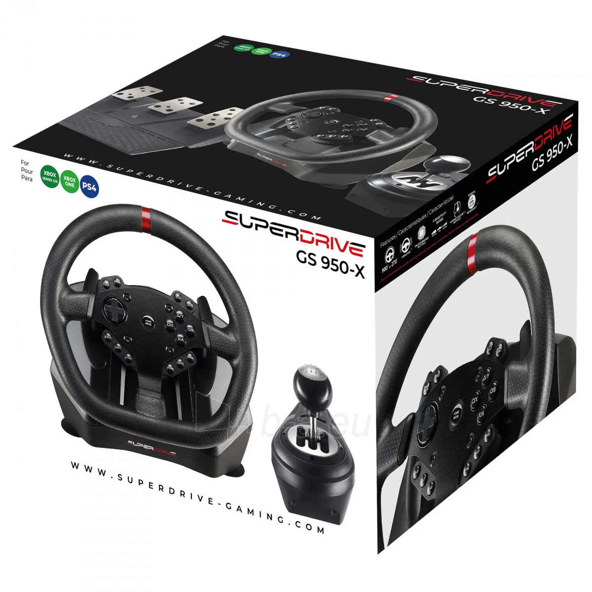 Vairalazdė Subsonic Superdrive GS 950-X Racing Wheel (PC/PS4/XONE/XSX) paveikslėlis 10 iš 10