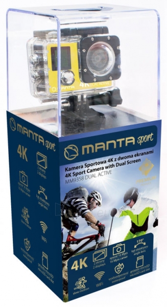 Vaizdo kamera Manta MM9358 4K Sport Camera with Dual Screen paveikslėlis 4 iš 4
