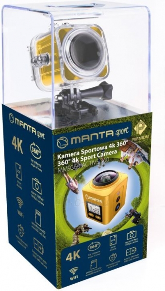 Vaizdo kamera Manta MM9360 360-Degree 4K Sport Camera paveikslėlis 2 iš 4