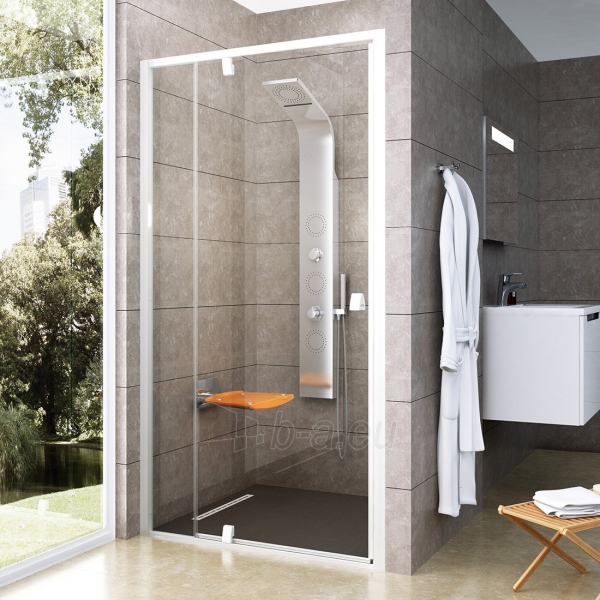 Varstomos dušo durys Ravak Pivot, PDOP2-100, balta/balta+stiklas Transparent paveikslėlis 1 iš 4