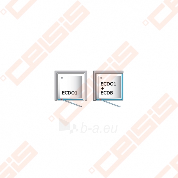 Varstomos dušo durys ROLTECHNIK ECLUSIVE LINE ECDO1/100 montavimui į nišą su sidabro spalvos profiliu ir šerkšnu padengtu stiklu paveikslėlis 4 iš 4