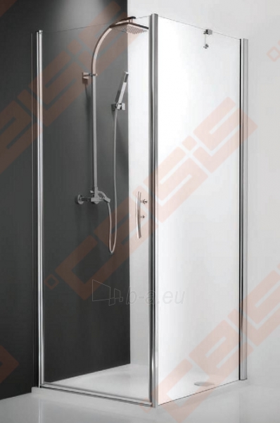 Varstomos dušo durys ROLTECHNIK HITECH HORIZON HHOL1/120/200 su brillant spalvos profiliu ir skaidriu stiklu (kairė pusė) paveikslėlis 1 iš 2