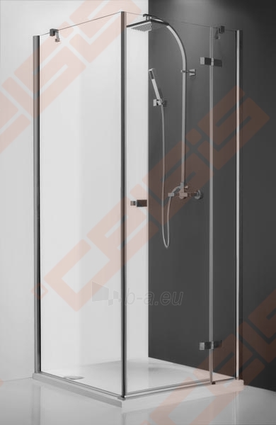 Varstomos dušo durys ROLTECHNIK HITECH HORIZON PLUS HPOP1/100 su brillant spalvos profiliu ir skaidriu stiklu (dešinė pusė) paveikslėlis 1 iš 5
