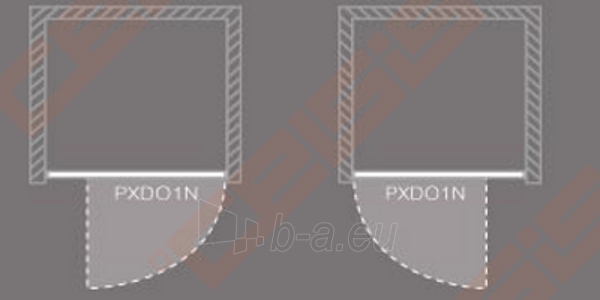 Varstomos dušo durys ROLTECHNIK PROXIMA LINE PXDO1N/100, skirtos montuoti į nišą, su brillant spalvos profiliu ir šerkšnu padengtu stiklu paveikslėlis 3 iš 3