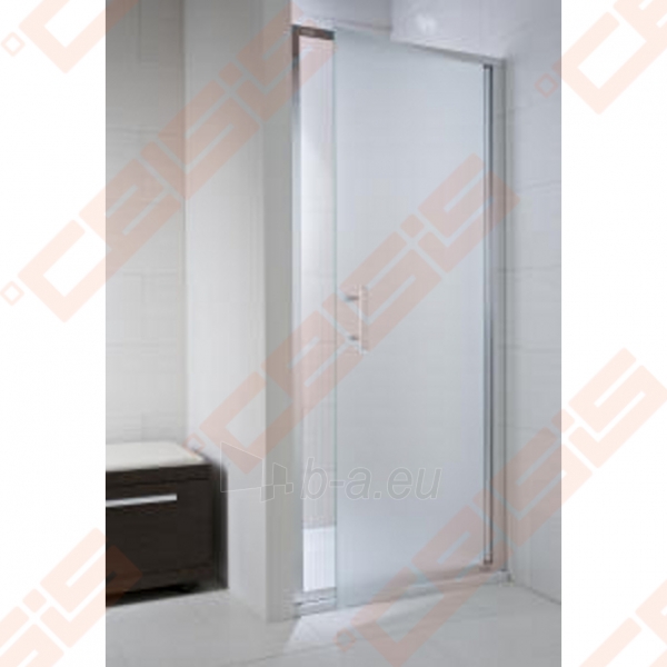 Varstomos vieno elemento dušo durys JIKA CUBITO PURE 100x195, kairė/dešinė, su blizgaus sidabro profiliu ir skaidriu stiklu paveikslėlis 1 iš 2